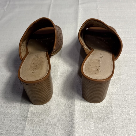 Jack Rogers Ronie Brown Leather Perforated Mules Size 10 - Picture 5 of 7